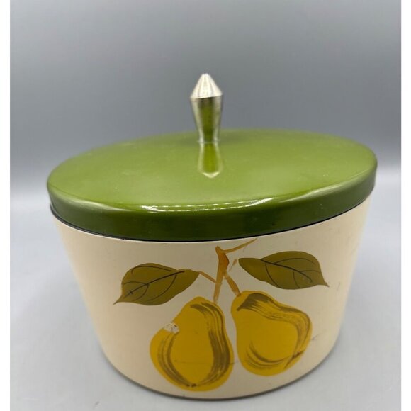 Vtg Set Nesting Bowls Canister Set Hand Painted Fruit Covered‎ Dish - Picture 6 of 7